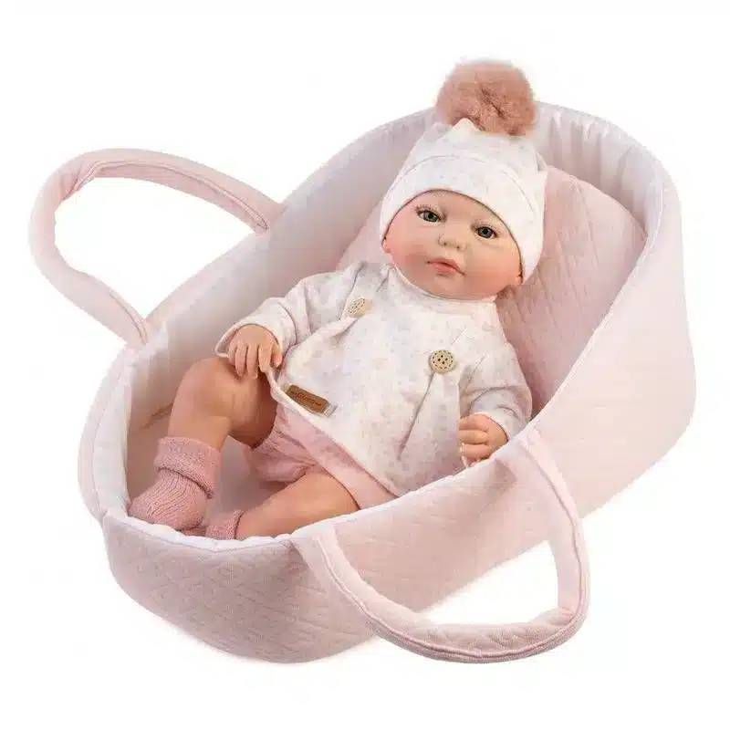 REBORN SILVIA CAMISETA VESTIDO ROSA Y CAPAZO