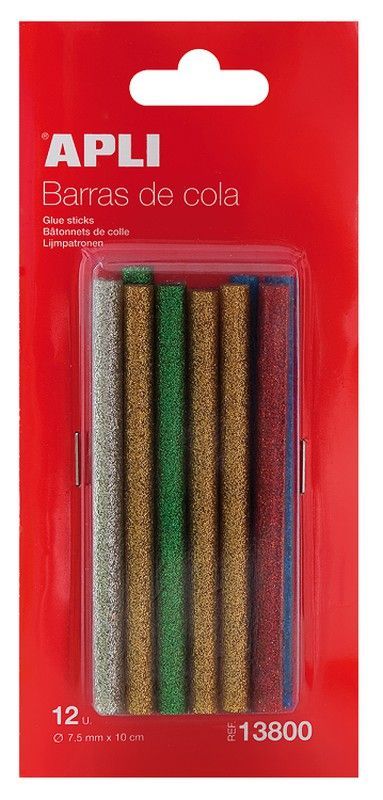 Recambio barras de cola termofusible purpurina Ø 7,5 mm x 10 cm