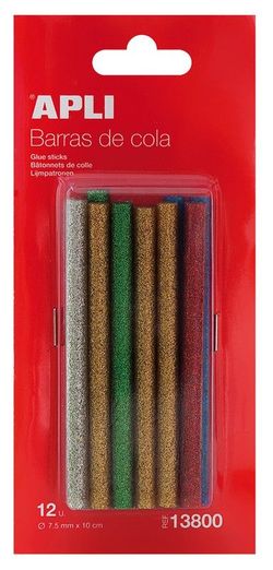 Recambio barras de cola termofusible purpurina Ø 7,5 mm x 10 cm