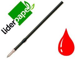 Recambio boligrafo liderpapel gummy touch retractil 1,0 mm tinta roja bolsa 10 uds
