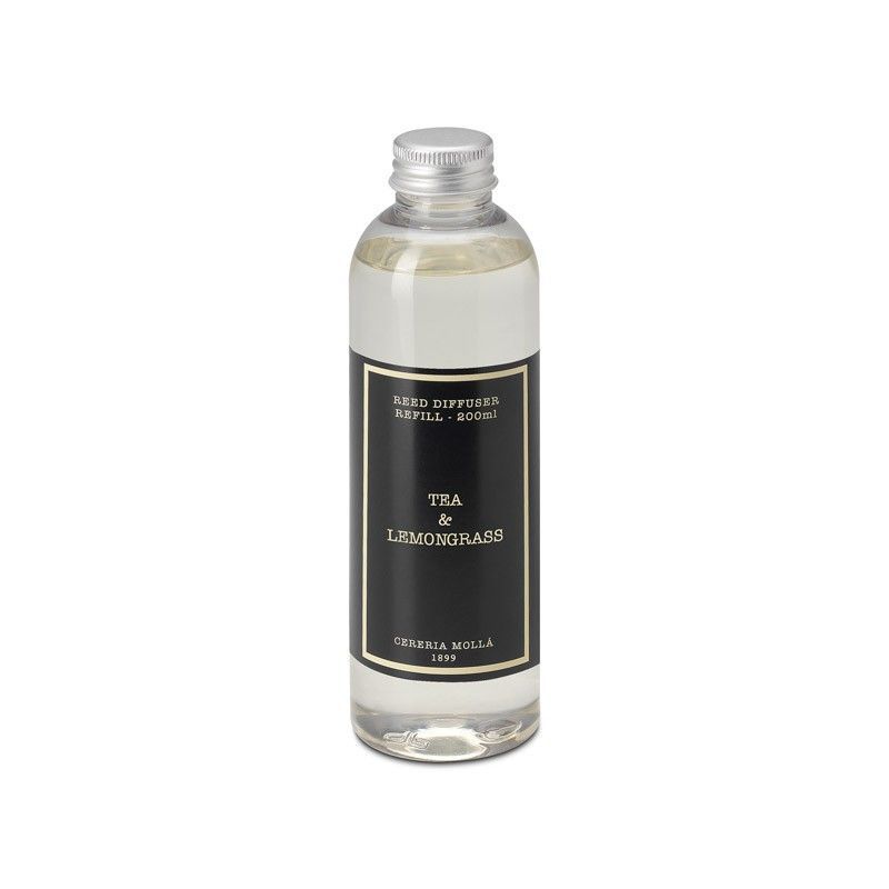Recambio de mikado ambientador 200 mL. Tea & Lemongrass. Colección Boutique CERERIA MOLLA 1899