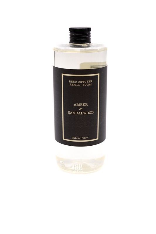 Recambio de mikado ambientador 500 mL. Amber & Sandalwood. Colección Boutique CERERIA MOLLA 1899