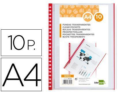 Recambio Funda Liderpapel Intercambiables Din A4. Bordes Surtidos Bolsa de 10 Unidades