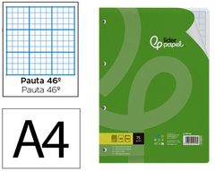 Recambio liderpapel A4 100 hojas 75gr rayado nş46 4 taladros