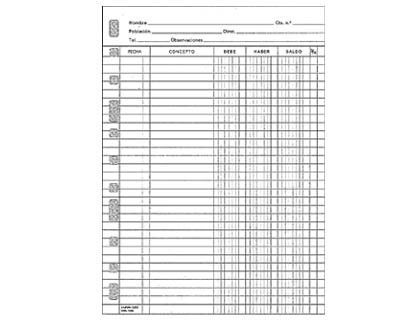 Recambio Multifin 3003 -Cuentas Corrientes. Tamaño cuarto Apaisado