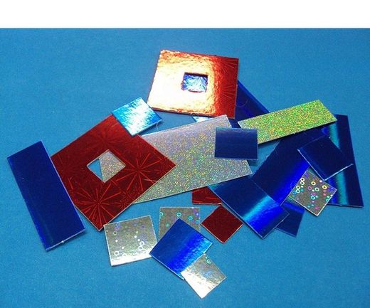 Recortes de cartulina Holograficos Cuadrados - UE