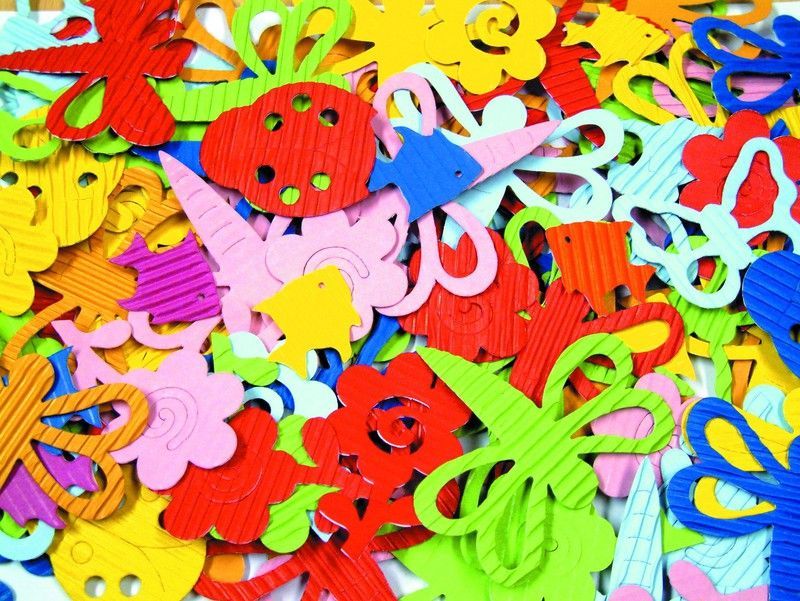 Recortes de cartulina ondulada, Animales