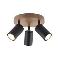 Redondo 3L Pireo Negro-Madera 3 X 50W Gu-10