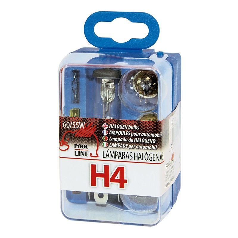 Ref.ant-464.H4 - ESTUCHE RESPUESTOS H4 12V : H4 / STOP AMBAR / PILOTO R5W / WEDGE W5W / 3 FUSIBLE