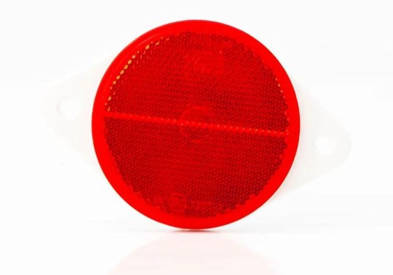 Reflex Redondo Rojo Ø78mm Con 2 Agujeros Para Tornillos