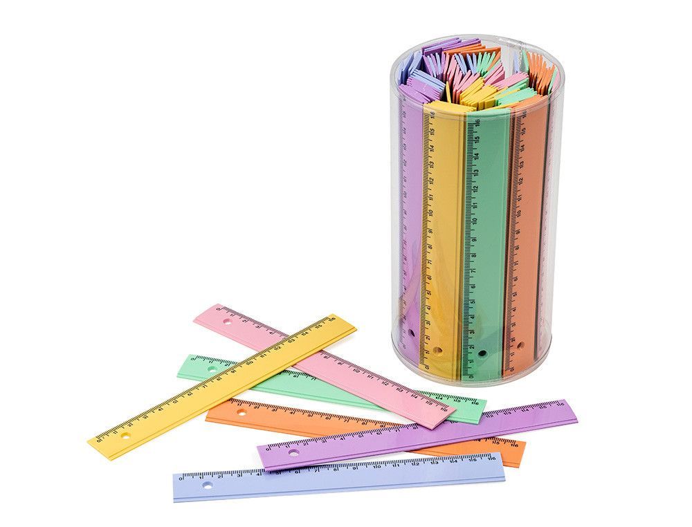 Regla faibo plastico 16 cm bote de 100 unidades colores surtidos