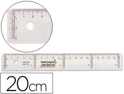 Regla Liderpapel 20 cm Plastico Cristal