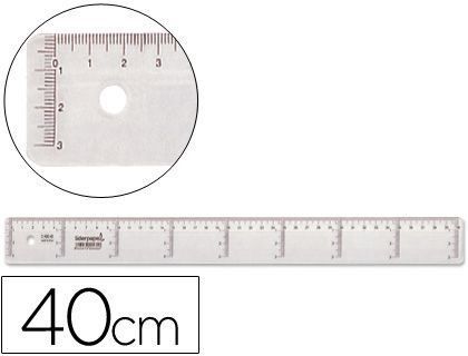 Regla Liderpapel 40 cm Plastico Cristal