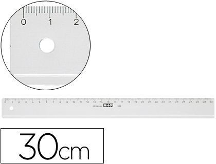 Regla Mor 30 cm Plastico Transparente