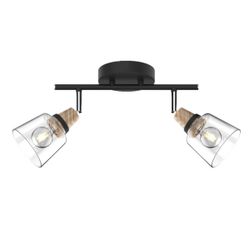 Regleta 2L Indigo Negro-Madera 2 X 40W E-14