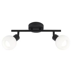 Regleta 2L Opal Negro Mate 2 X 40W E-14