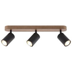 Regleta 3L Pireo Negro-Madera 3 X 50W Gu-10