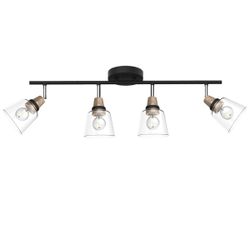 Regleta 4L Indigo Negro-Madera 4 X 40W E-14