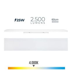 Regleta Led 25w 4000k Luz Dia 2500lm 12x60x4,5cm Edm