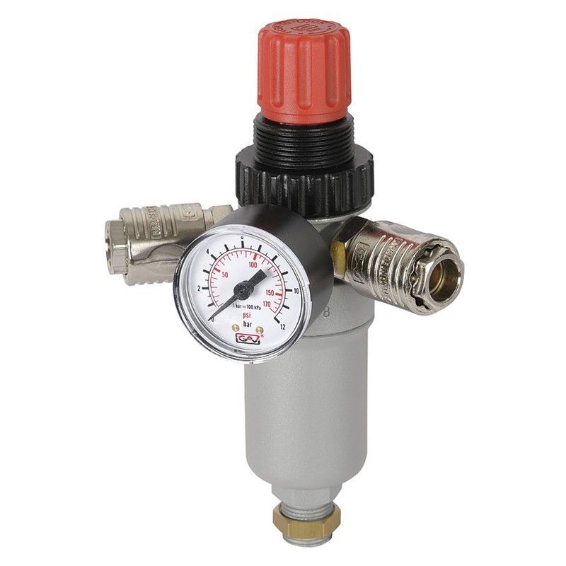 Regulador de presión RATIO. Regulador Presion C/2 Salidas Manometro