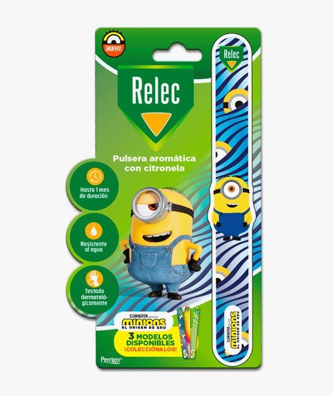 Relec pulsera aromática con citronela 1 unidad Minions o Doraemon