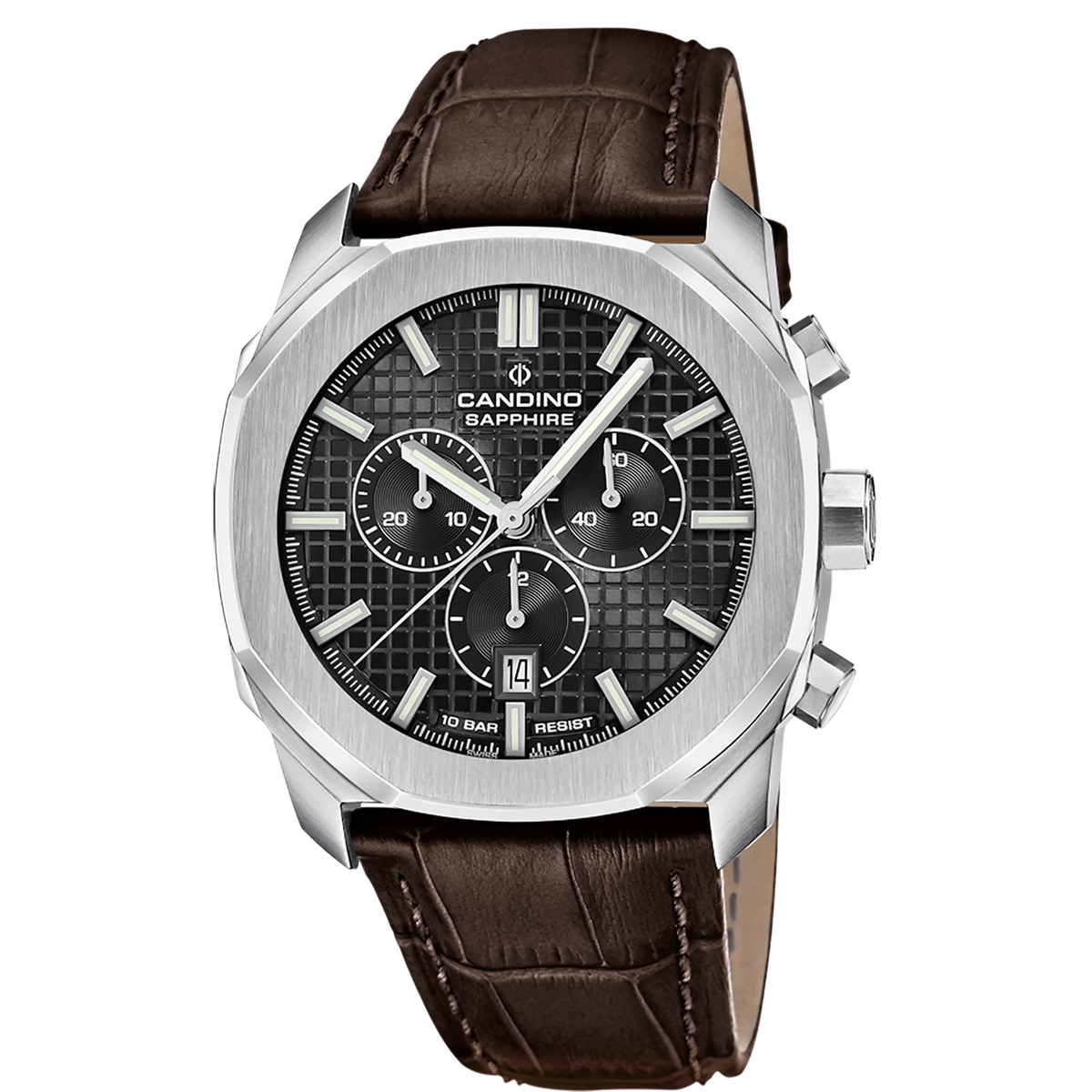 Reloj Candino Hombre C4747/4 Piel Marrón Acero Cronógrafo Analógico