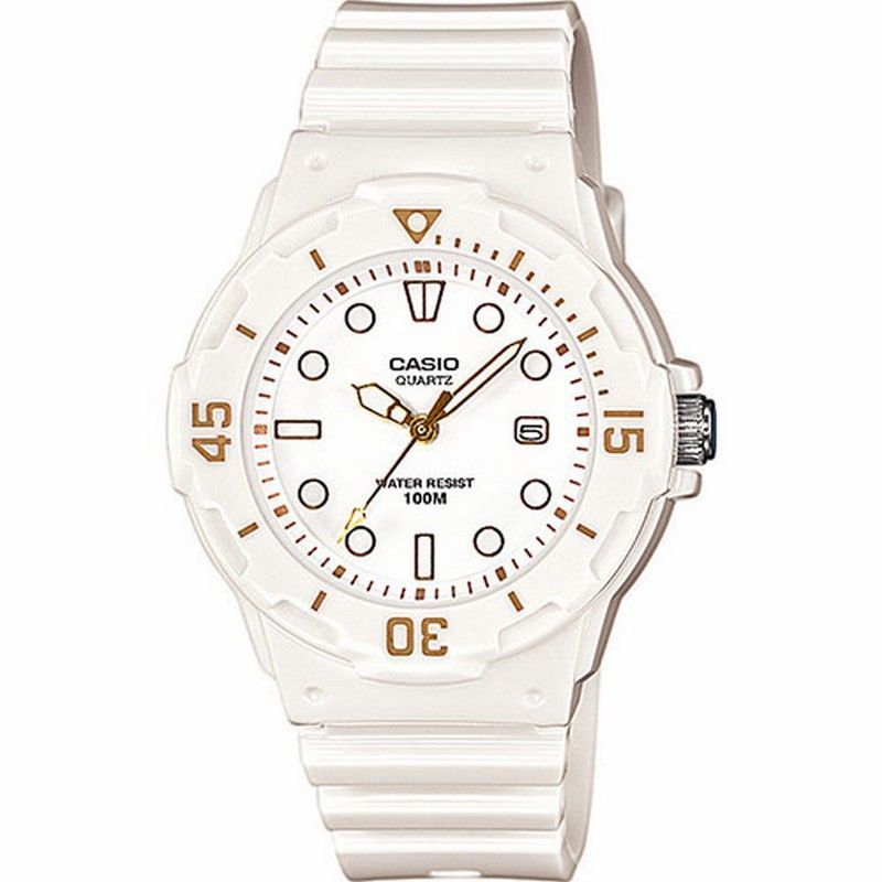 Reloj Casio de resina blanca y esfera blanca