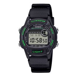 Reloj Casio Digital niño W-220H con detalles en color verde