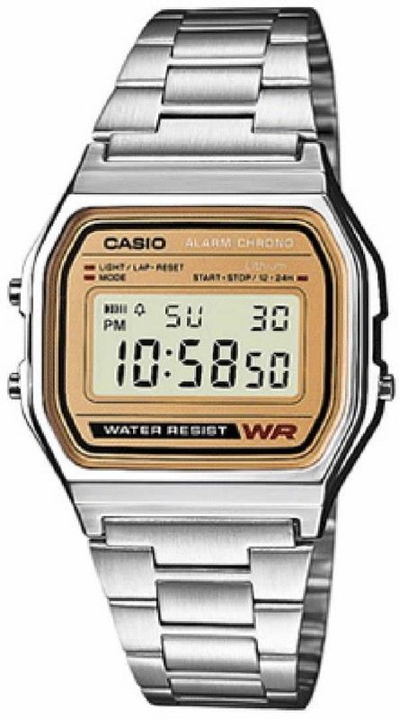 Reloj casio digital unisex plateado con esfera camel