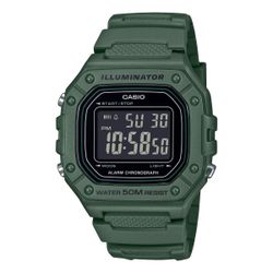 Reloj Casio digital W-218 verde para hombre con cronómetro