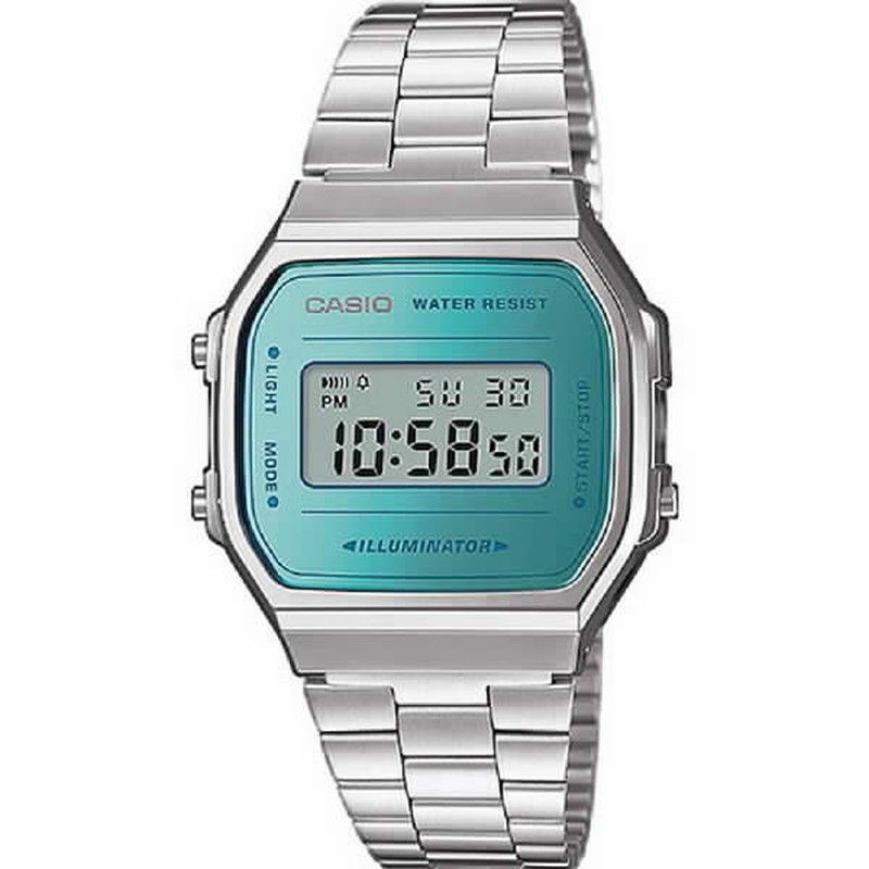 Reloj casio unisex digital espejo azul turquesa