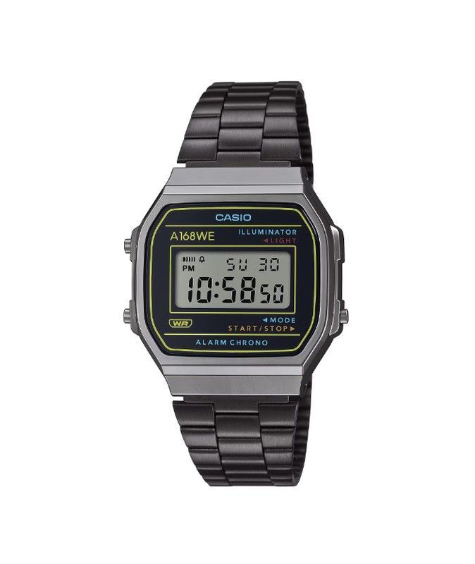 Reloj casio unisex digital Ip negro A168WE Iluminator