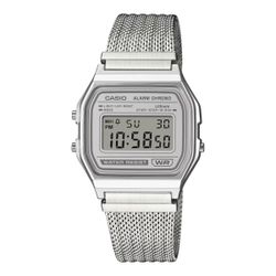 Reloj Casio Vintage digital unisex con esfera plateada
