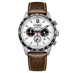 Reloj Citizen Hombre CA4714-04A Piel Marrón Acero Cronógrafo Eco Drive