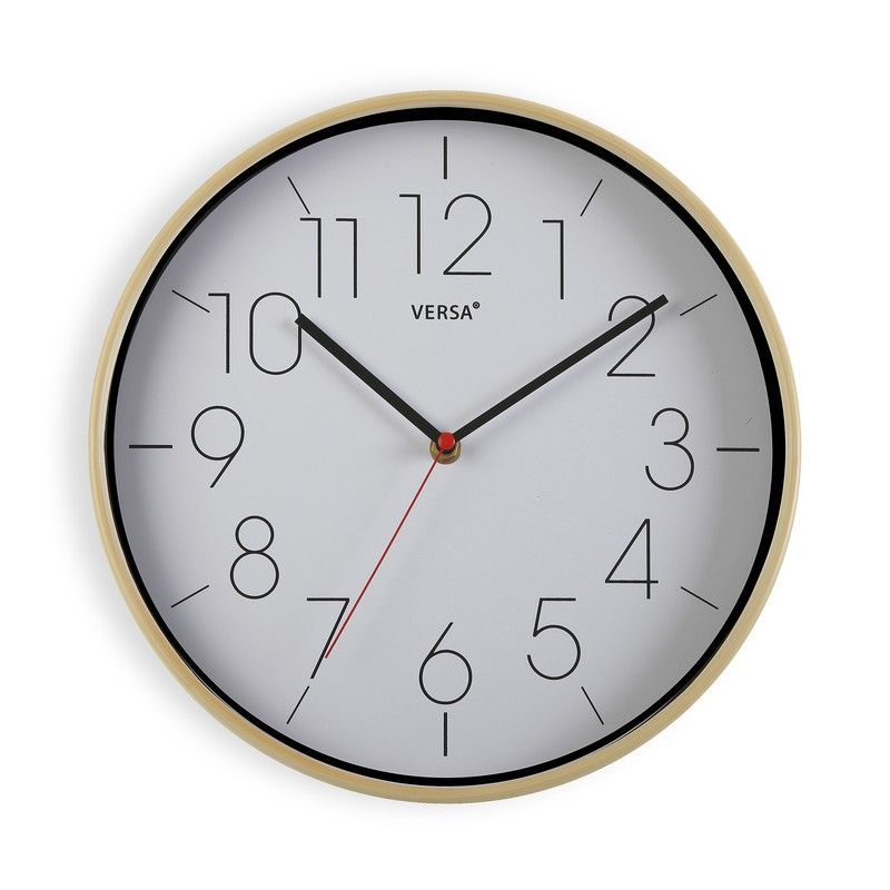 Reloj Cocina Blanco Acabado Madera 30 cm