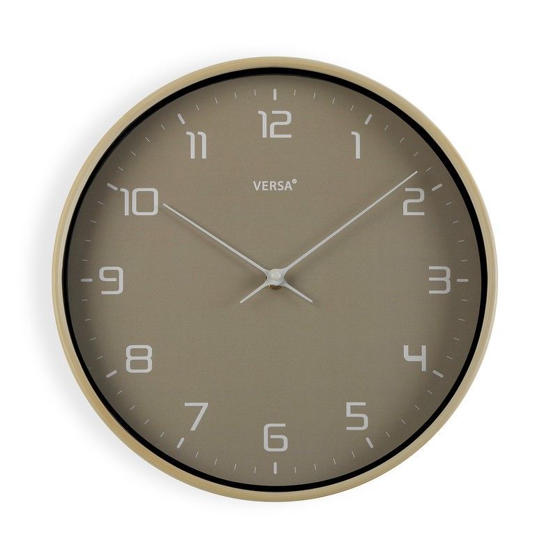 Reloj Cocina Gris Acabado Madera 30 cm