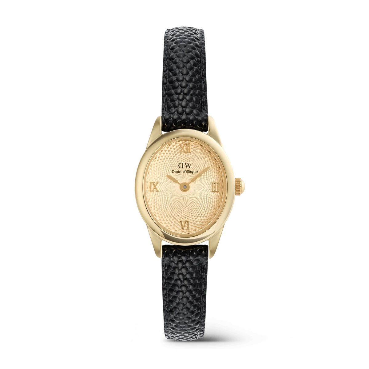 Reloj Daniel Wellington Ophelia Mini Black Lizard Unitone Guilloché Gold