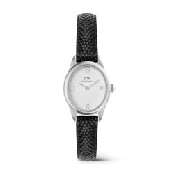 Reloj Daniel Wellington Ophelia Mini Black Lizard White Guilloché Silver