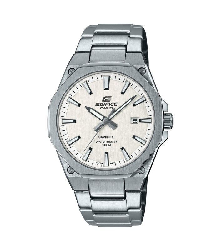 Reloj de hombre Casio Edifice en acero con cristal de zafiro y esfera blanca