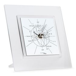 Reloj de mesa Astronomia 550BN de metacrilato negro y blanco, 14,3x14x3 cm