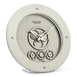 Reloj de mesa Quantum 405 M de metacrilato plata Ø24 cm