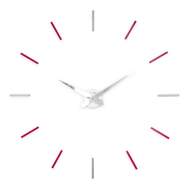 Reloj de pared adhesivo Aurea 200 MVN de metacrilato plata, Ø90/100 cm