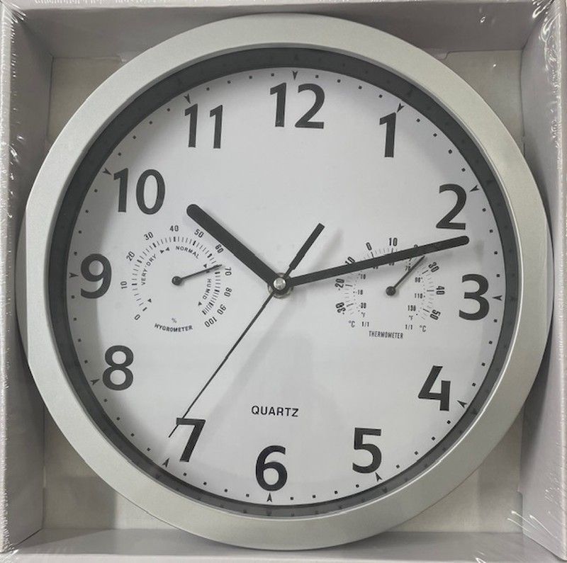 Reloj de pared cromado 26 cm.