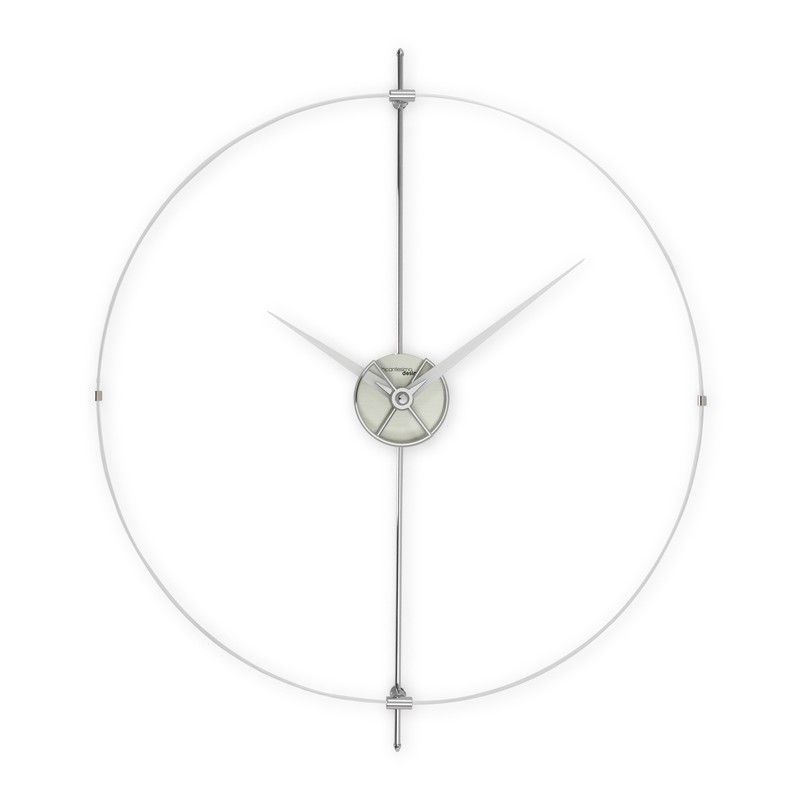 Reloj de pared Unum de metacrilato plata, 70x60 cm