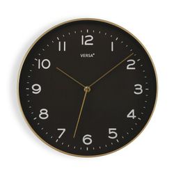 Reloj decolrativo marco dorado fondo negro, colección clasica
