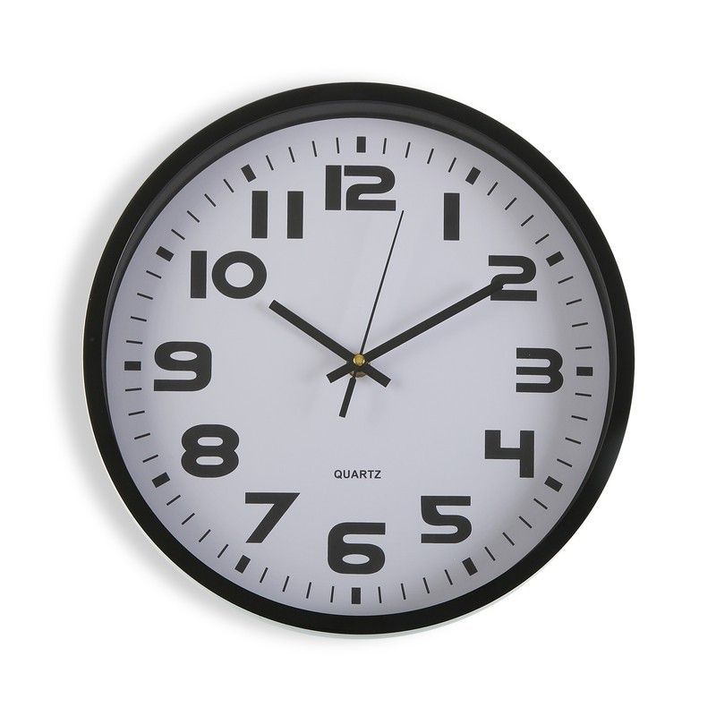 Reloj decorativo pared cocina negro, grandes numeros 30,5 cm