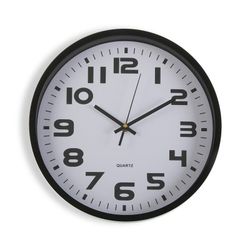 Reloj decorativo pared cocina negro, grandes numeros 30,5 cm