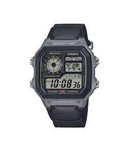 Reloj digital Casio con horario mundial AE-1200 con correa de nylon negra