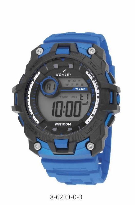 Reloj digital nowley de hombre con correa de silicona azul