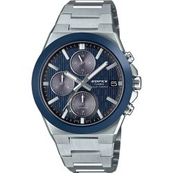 Reloj Edifice Hombre EFS-S650D-2A Cronógrafo Solar Acero Plateado Bicolor Azul